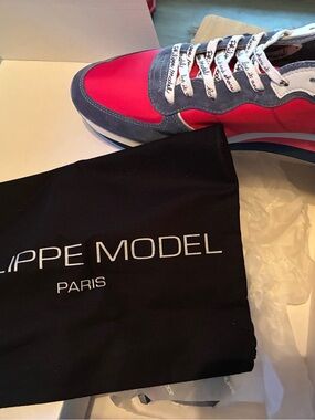 Philippe Model women red and Blue Low-Top Sneaker